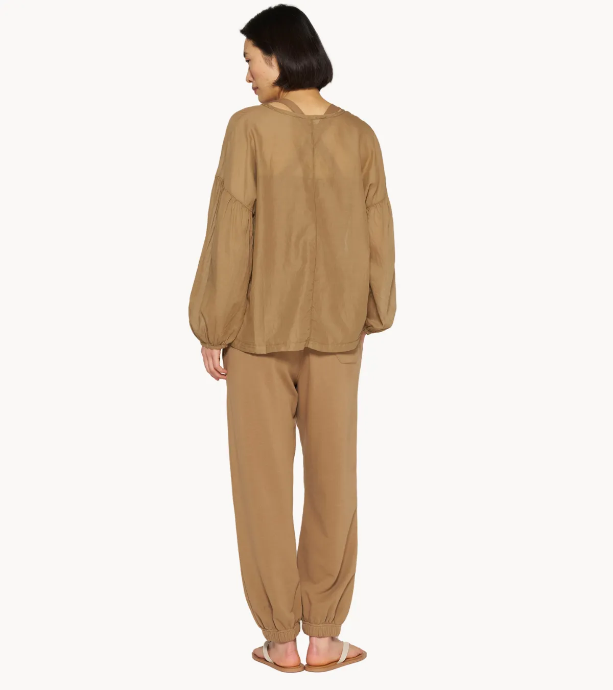 10DAYS Broek Bar jogger fleece cedar brown