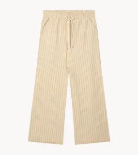 10DAYS Broek flared jogger pinstripe light latte