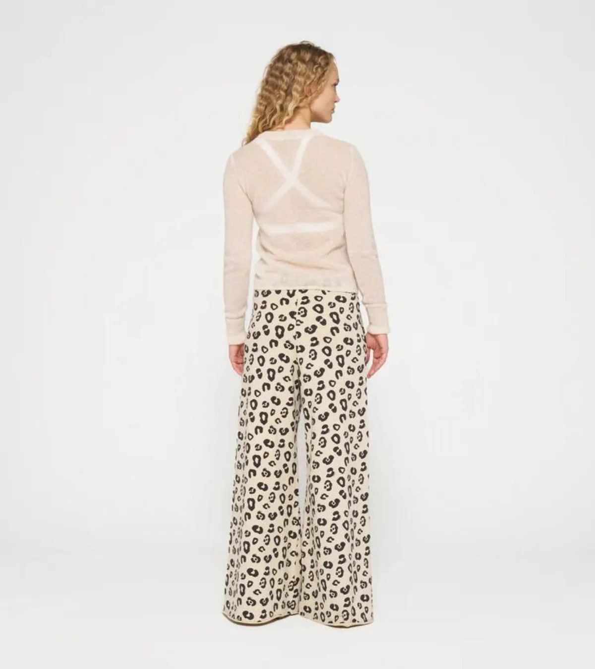 10DAYS Broek wide jogger leopard oyster