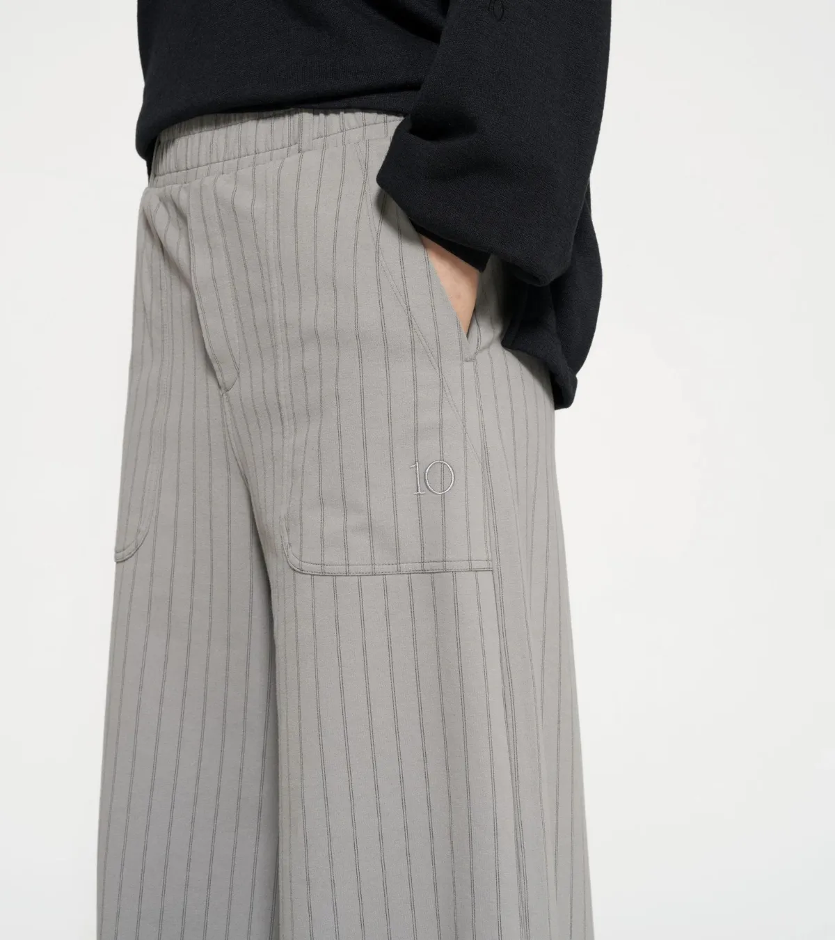 10DAYS Broek wide jogger pinstripe pinstripe