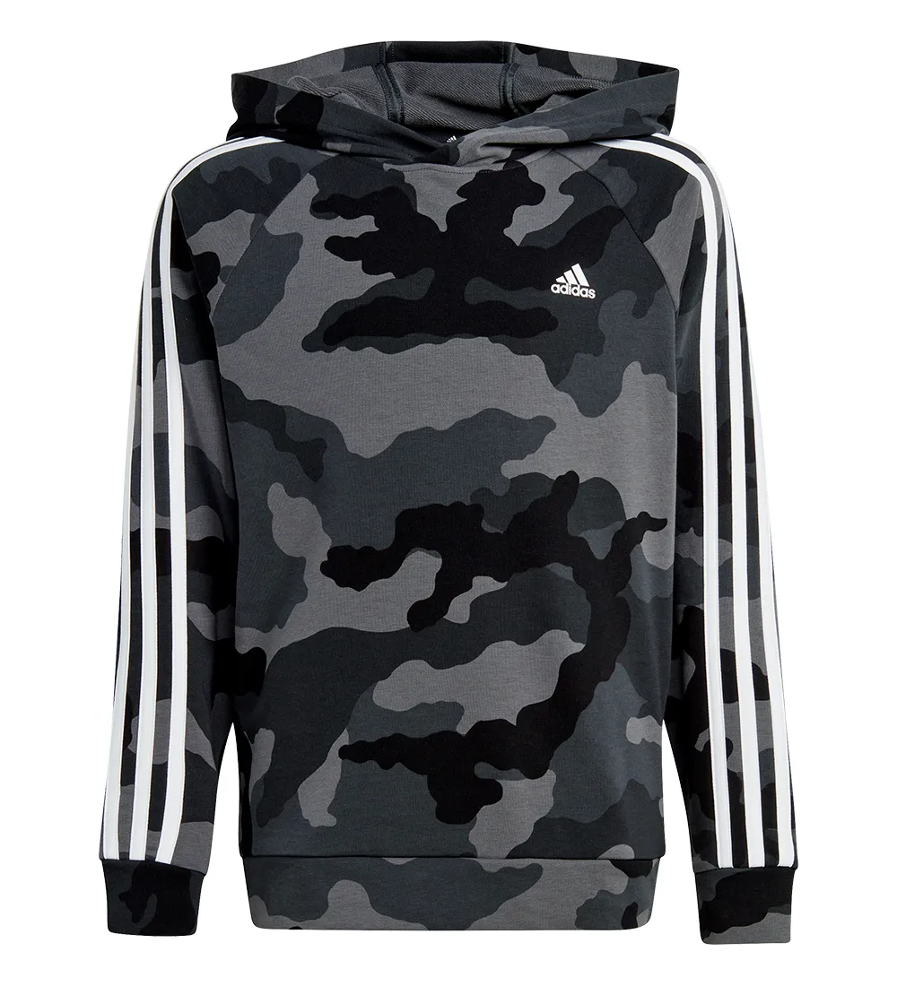ADIDAS PERFORMANCE HOODIE  J BL CAMO FT HD  GRIJS/ZWART