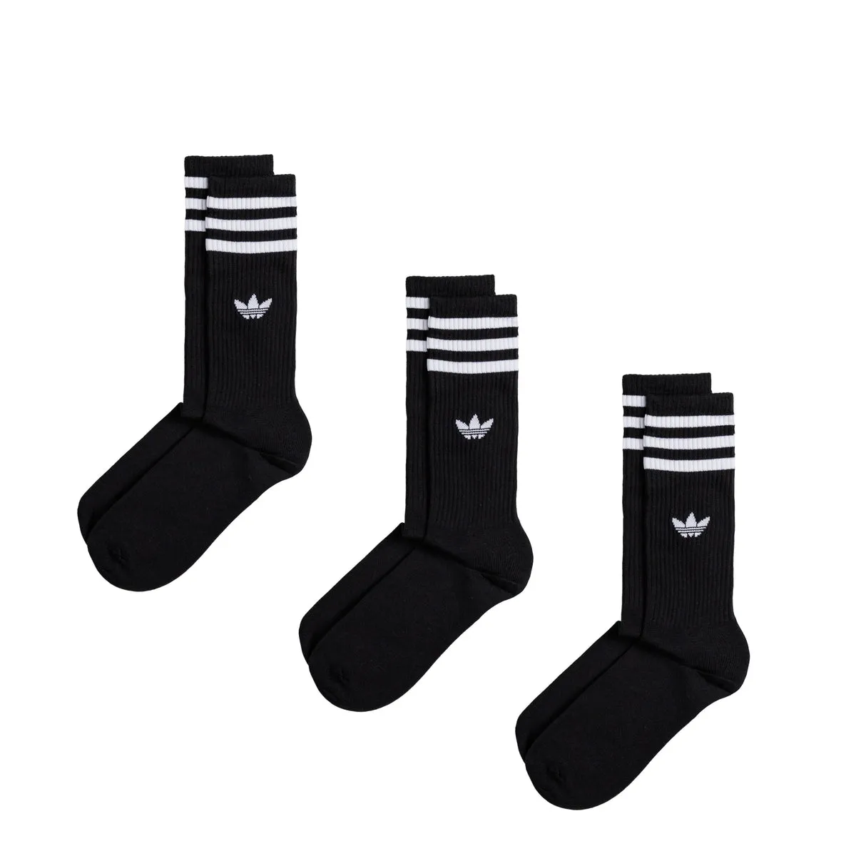 Adidas Solid Crew Socks 3 Pack Black