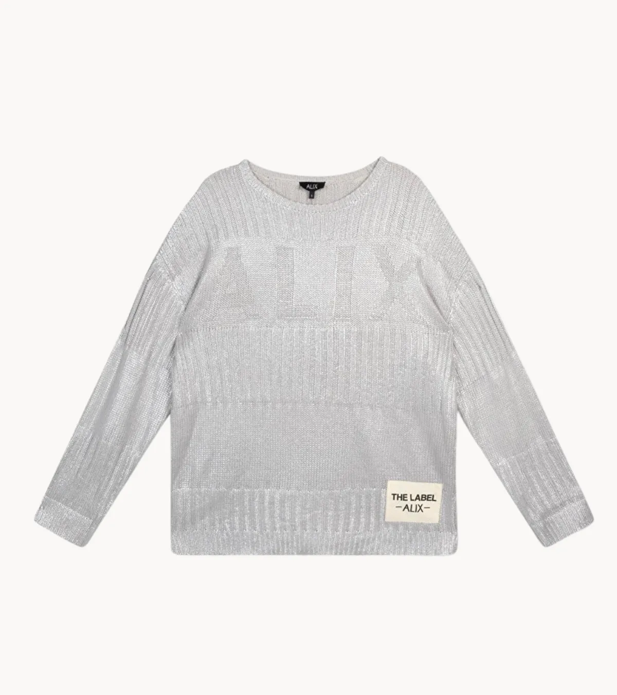 Alix The Label Trui ladies knitted foil pullover champagne