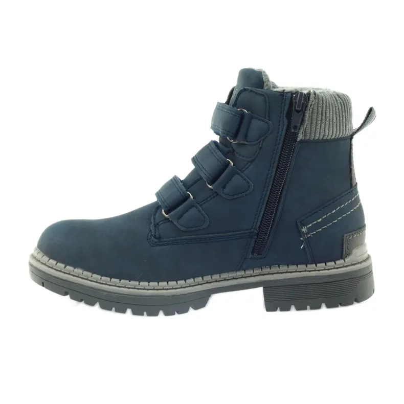 American Club Klittenband laarsjes 708121 grijs marineblauw