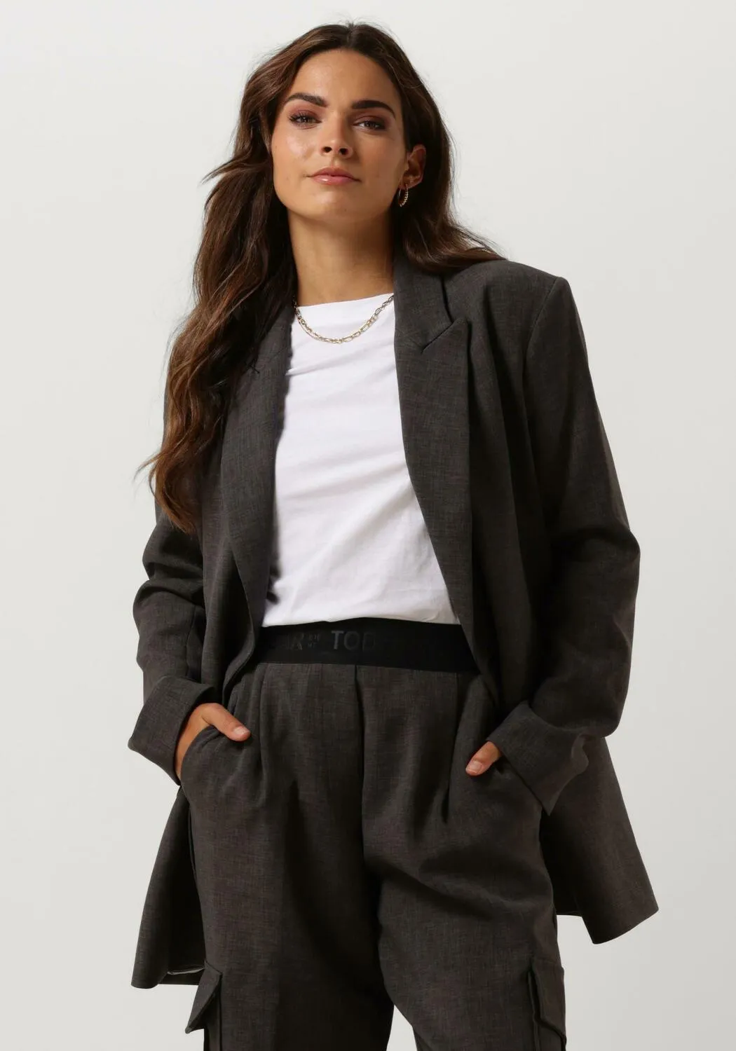 antraciet access blazer oversized double breasted blazer