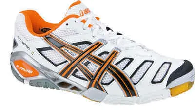 ASICS  Gel Sensei 4 White/Black/Neon Orange Heren Indoorschoen