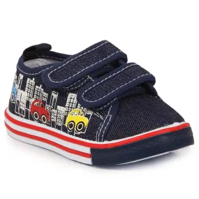 Atletico marineblauwe sneakers met klittenband voor jongens