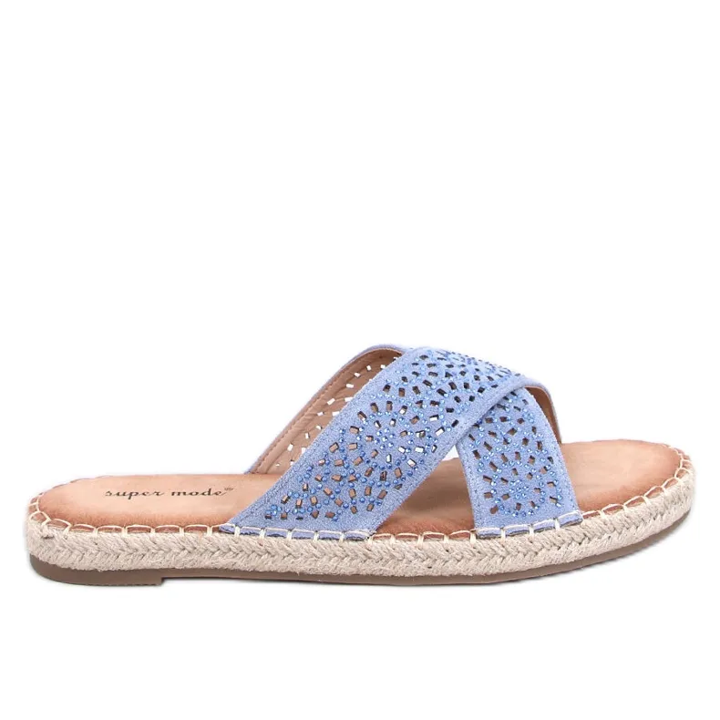BAKOU BLAUWE ESPADRILLESLIPPERS VOOR DAMES