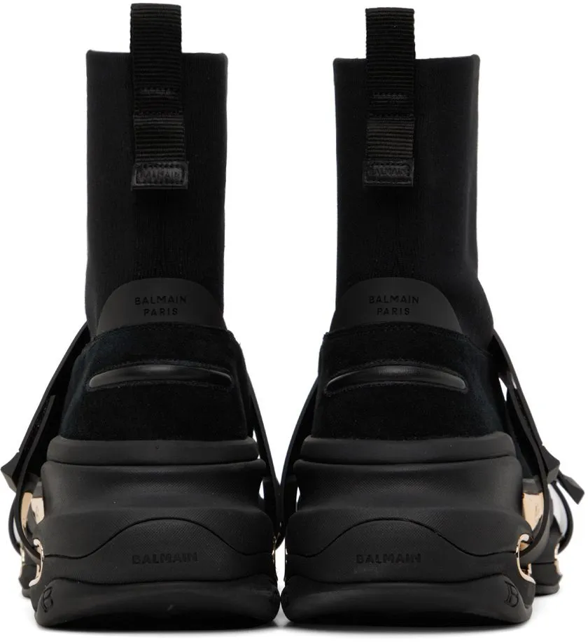 BALMAIN BLACK BBOLD HIGHTOP SNEAKERS (YM1VH229TKSE)