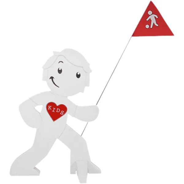 BEACHTREKKER STRAAT BUDDY WAARSCHUWINGSFIGUUR VOOR MEER VEILIGHEID VOOR KINDEREN  WIT
