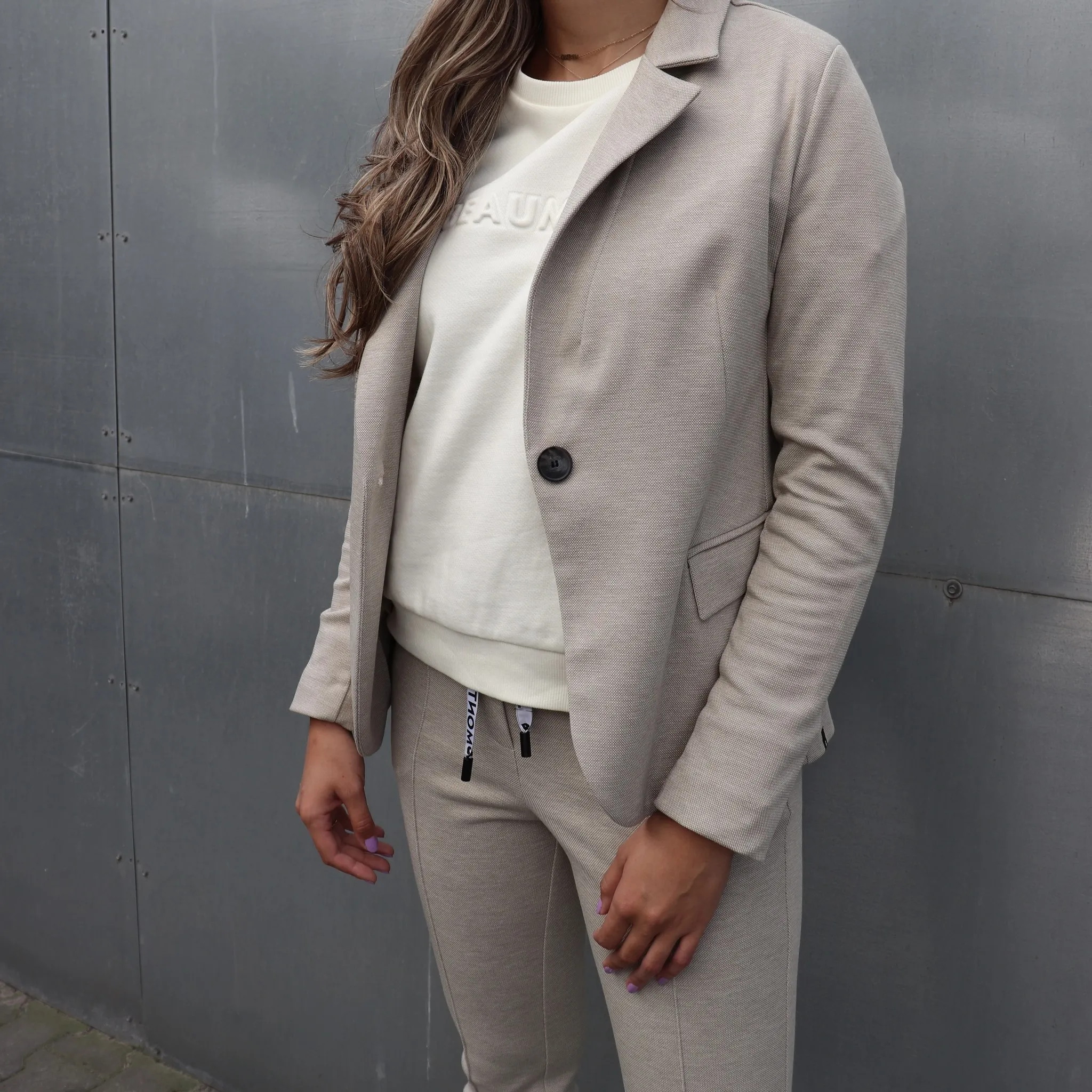 Beaumont Blazer Petit Jersey Pique Sand