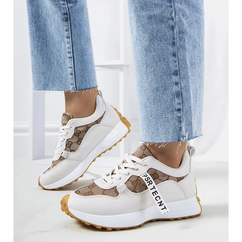 BEIGE BOMMELSNEAKERS VOOR DAMES