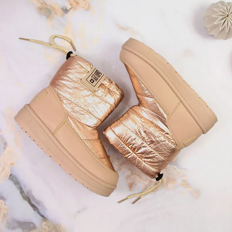 Beige metallic snowboots voor meisjes Big Star KK374221
