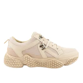 Beige modieuze dames sportschoenen BD-5