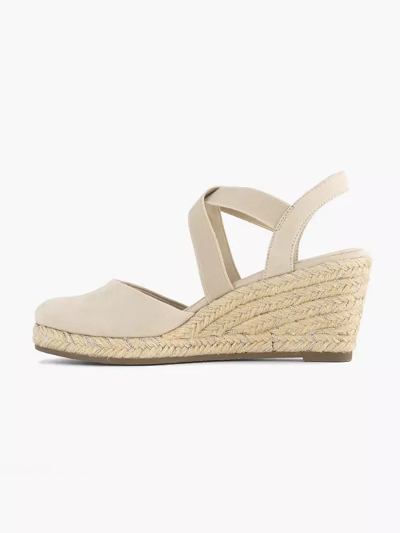 Beige slingback sleehak 