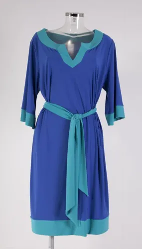 blauw/aqua cocktailjurk 12380 