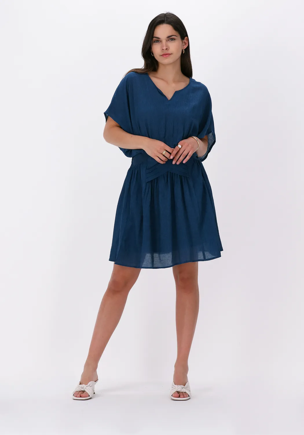 blauwe louizon mini jurk maddie robe