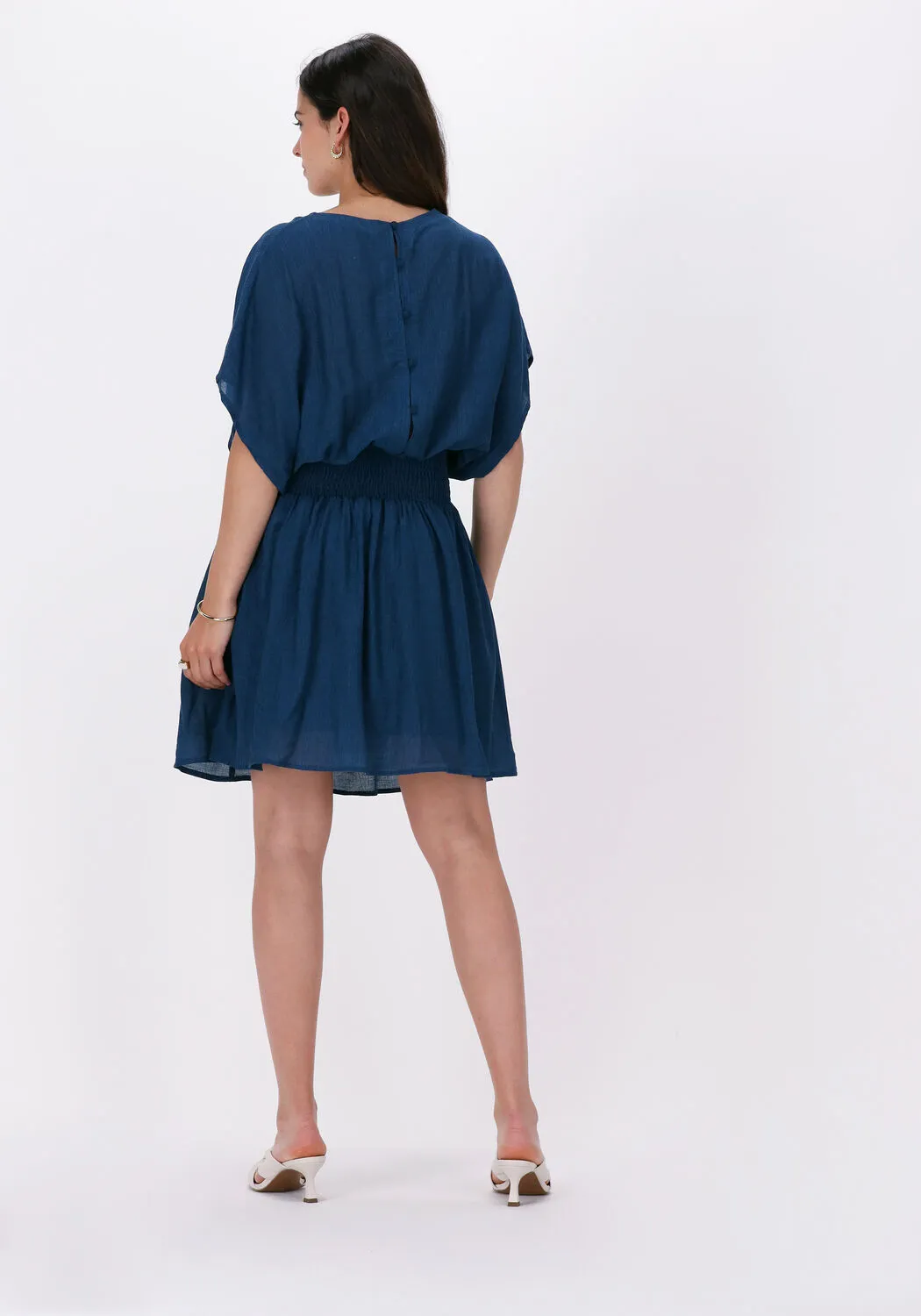 blauwe louizon mini jurk maddie robe