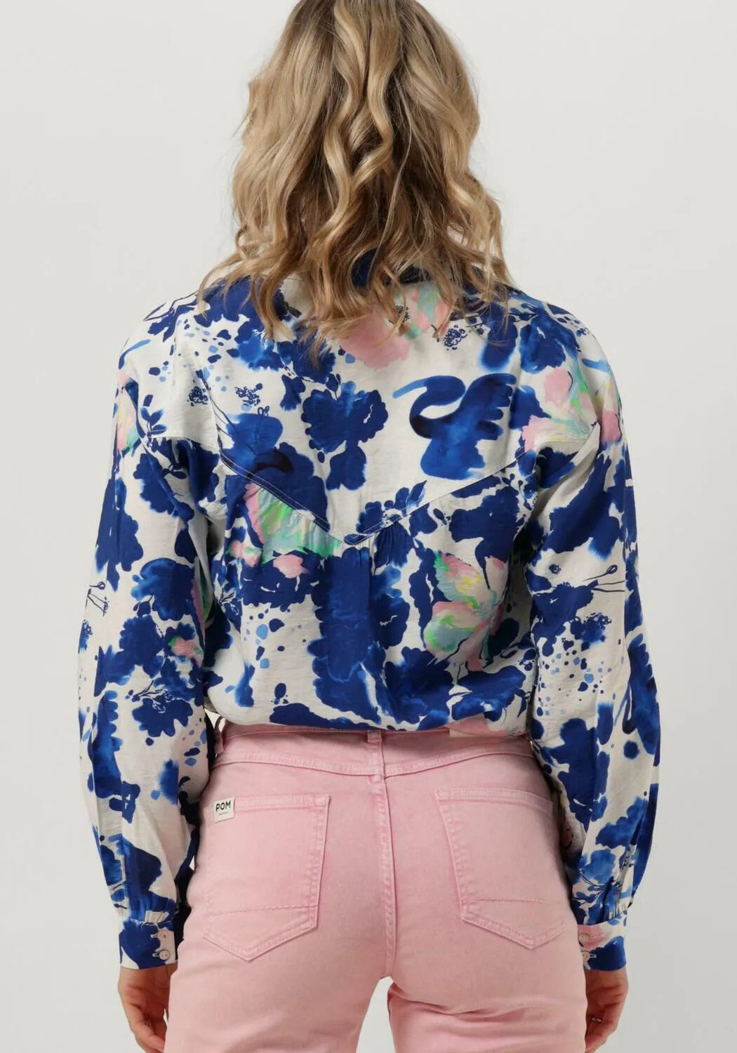 blauwe pom amsterdam blouse violet crane birds blue blouse