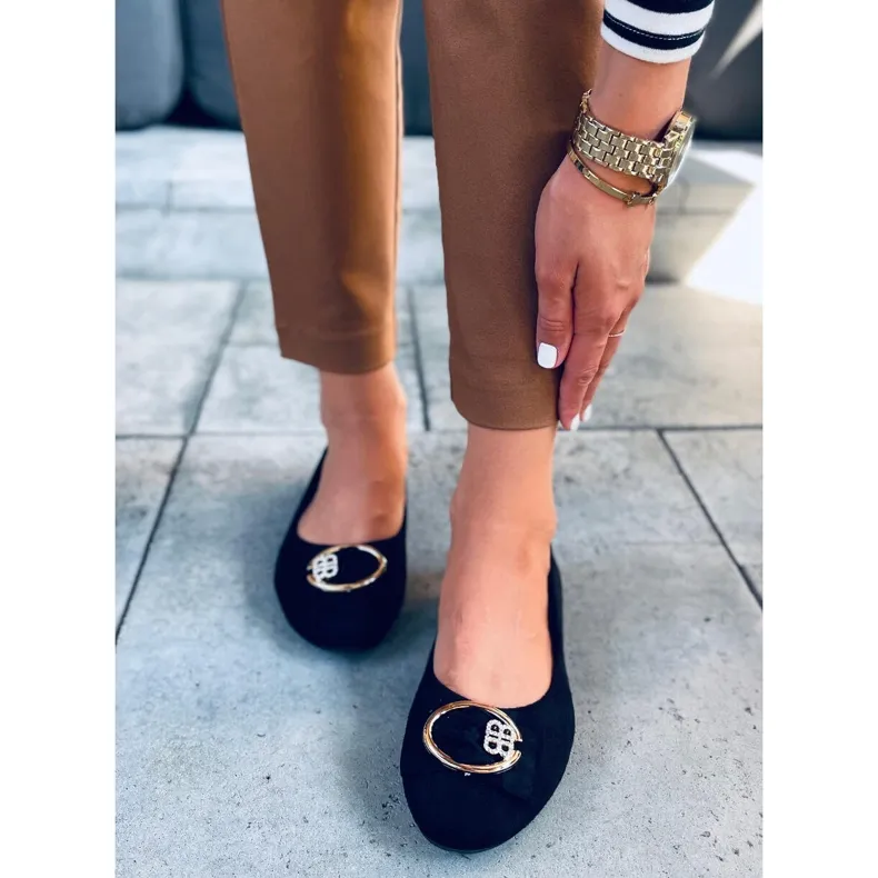 BM Gauri Black ballerina's voor dames zwart