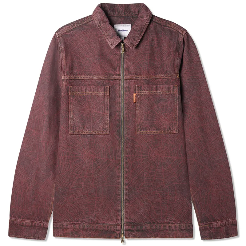 Butter Goods Overdye Web Denim Jacket Brick