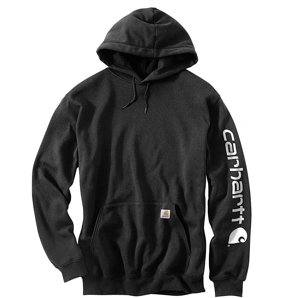 Carhartt Midweight Sleeve Logo Hooded Sweatshirt Black Heren