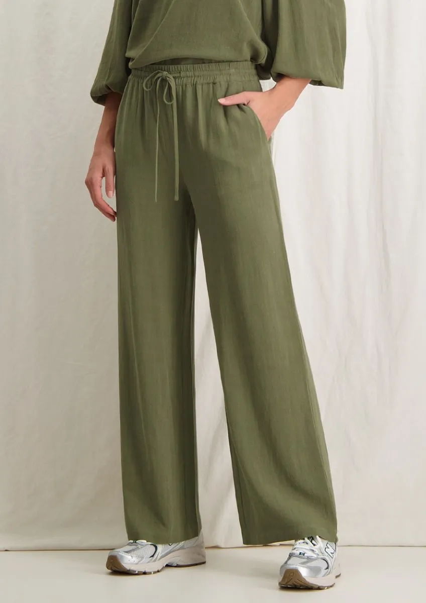 Celia Linnen Pants Husk Green