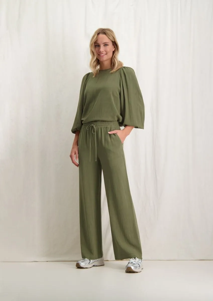 Celia Linnen Pants Husk Green