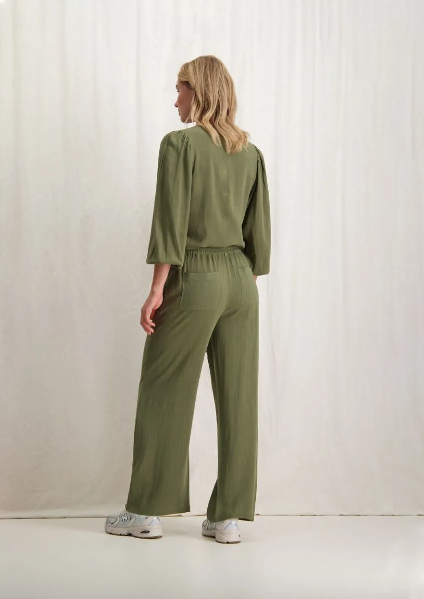 Celia Linnen Pants Husk Green