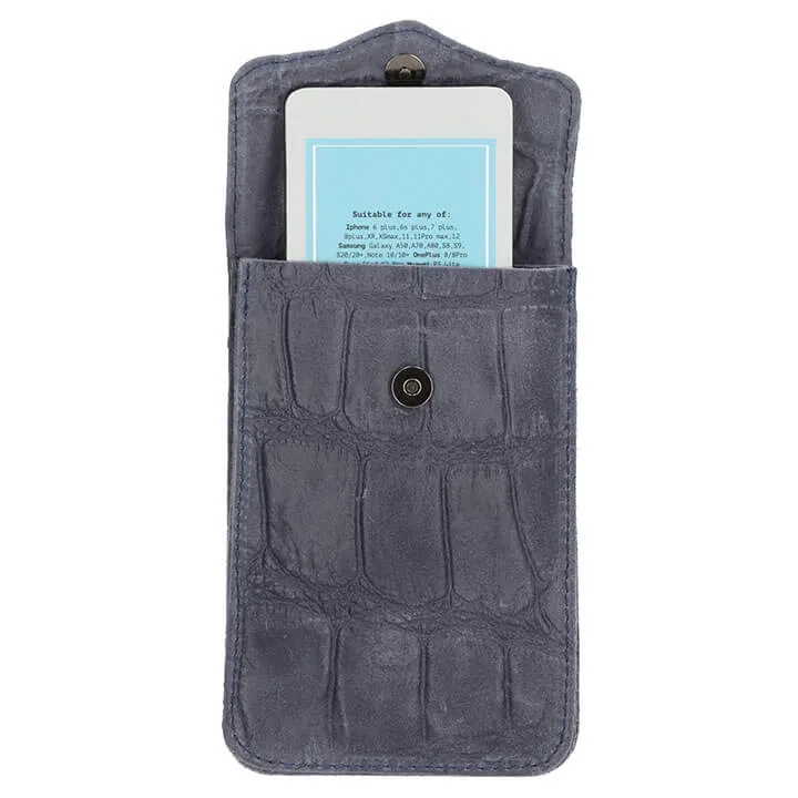 Charm London Phone Bag Elisa Telefoontasje Croco Jeansblauw