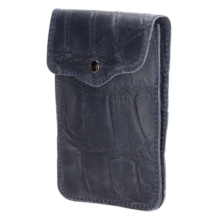 Charm London Phone Bag Elisa Telefoontasje Croco Jeansblauw