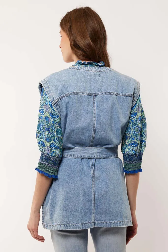 CHERIE GILET DENIM  LICHTBLAUW  – GMAXX  [ALLEEN ONLINE]