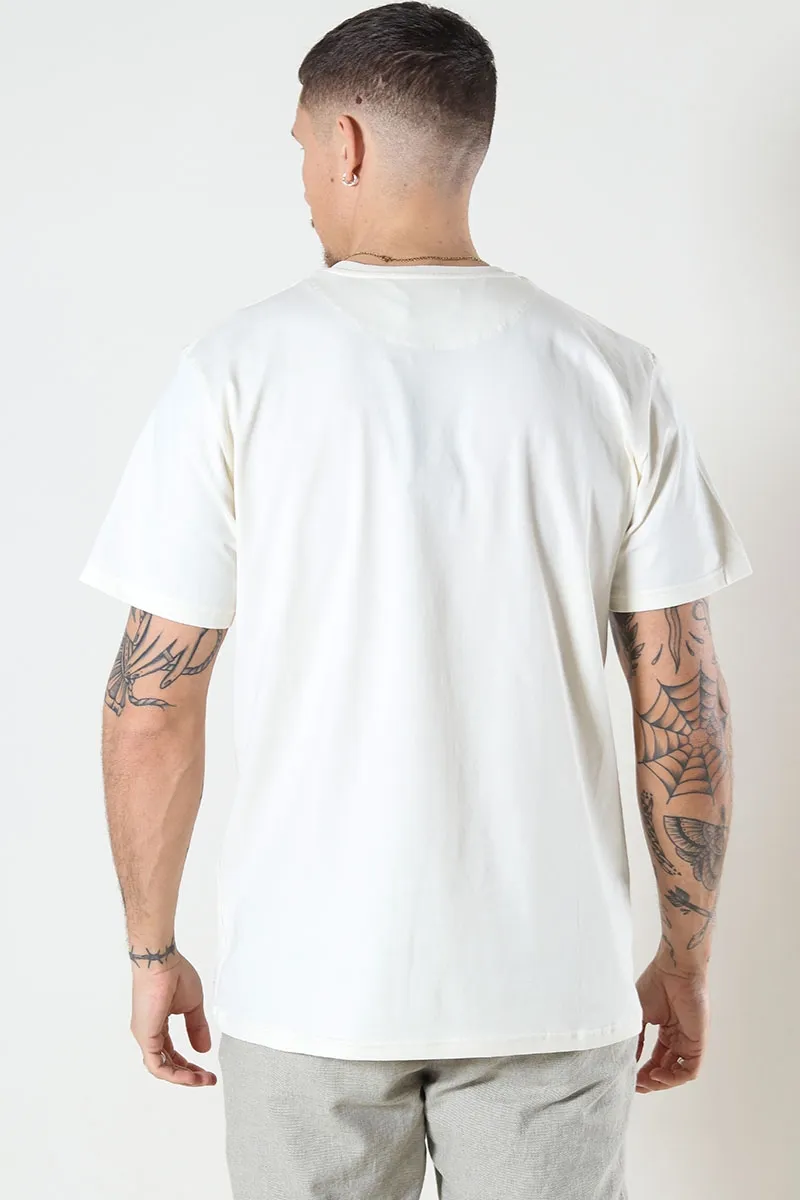   Clean Cut Copenhagen  Cross Logo Organic Tee Ecru