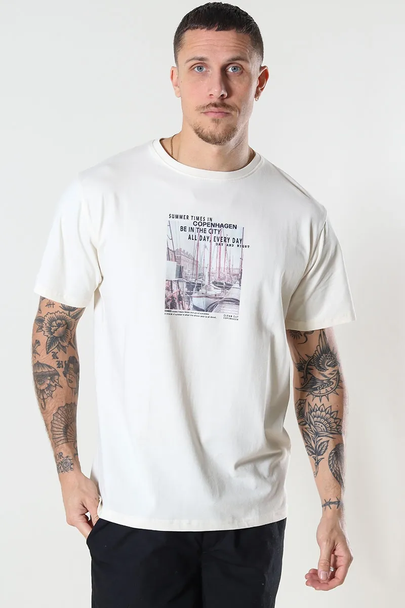   Clean Cut Copenhagen  Nyhavns Kanal Organic Tee Ecru