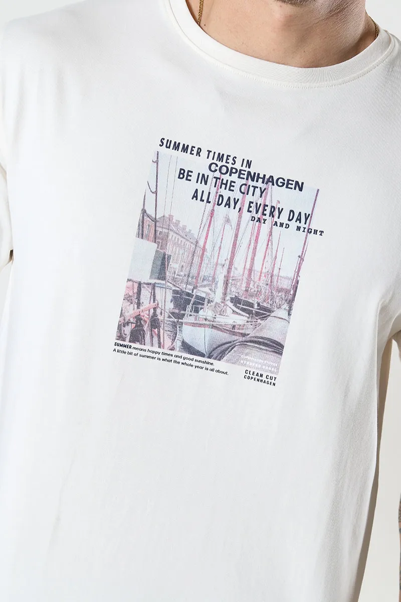   Clean Cut Copenhagen  Nyhavns Kanal Organic Tee Ecru