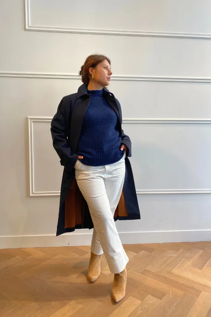 Closed Cotton Coat space blue
