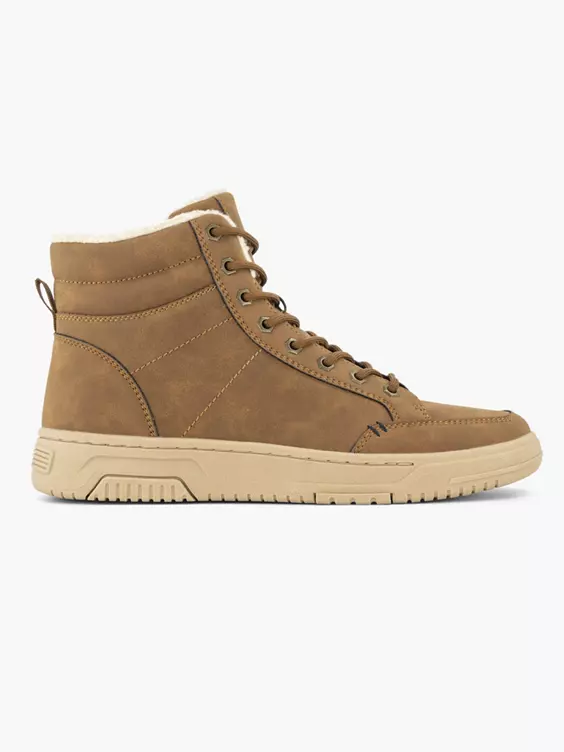 Cognac hoge sneaker  
