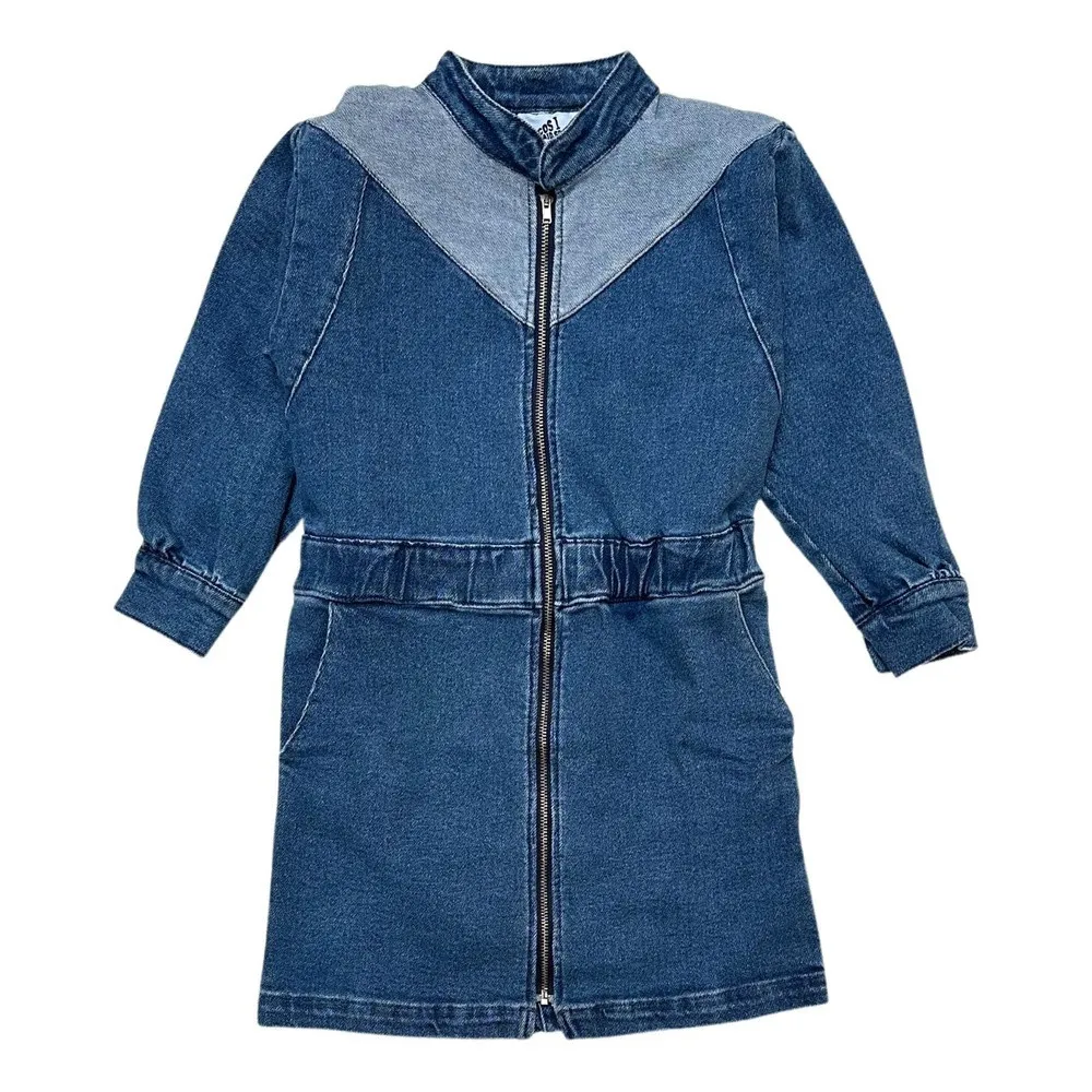   Cos I said so DRESS PATCHWORK DENIM Blauw