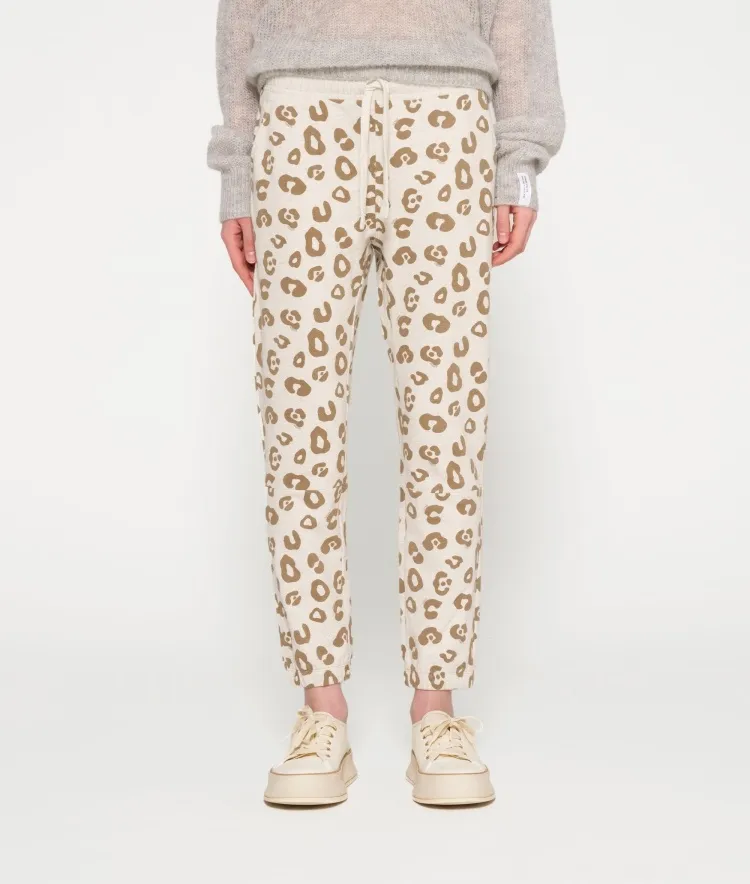 Cropped Jogger Leopard Soft White Melee 