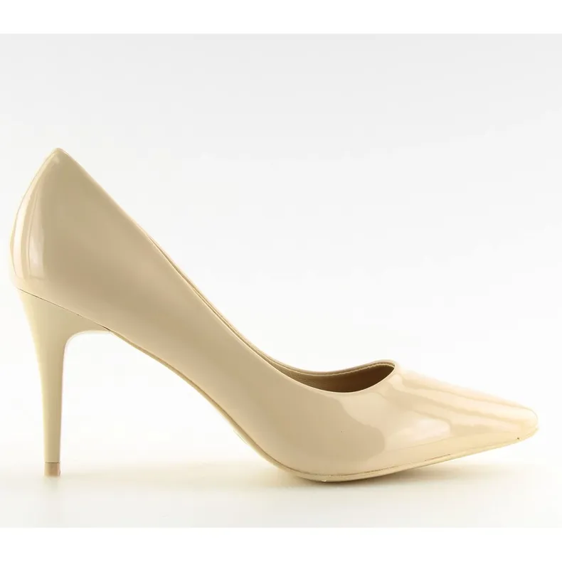 DAMES BEIGE LAKLEREN PUMPS LEI83 BEIGE