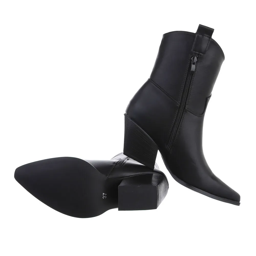 DAMES COWBOY ENKELLAARZEN / WESTERN LAARSJES  ZWART