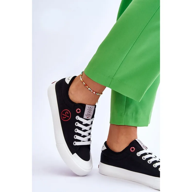 Dames Cross Jeans Stoffen Sneakers LL2R4044 Zwart
