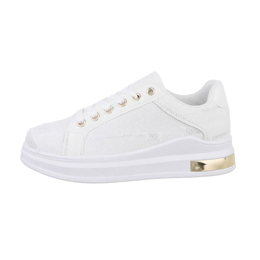 DAMES DENIM SNEAKERS / GYMPEN VAN SPIJKERSTOF  WIT