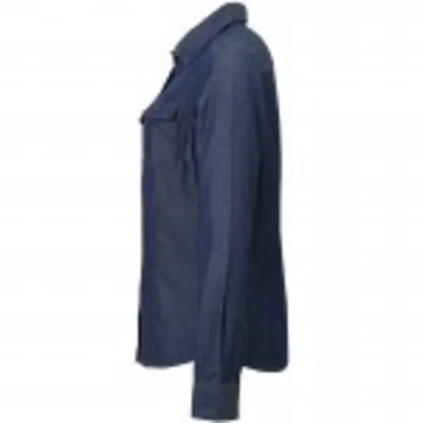 Dames jeans stitch denim shirt blauw of zwart