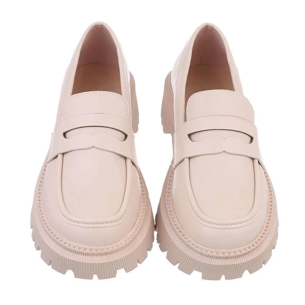 DAMES LOAFERS / LAGE INSTAPPERS  BEIGE