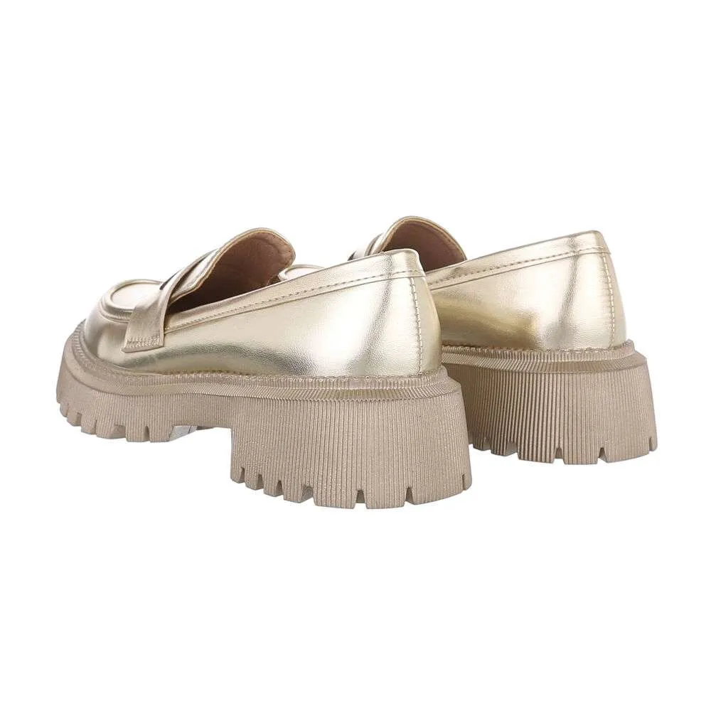 DAMES LOAFERS / LAGE INSTAPPERS  GOUD