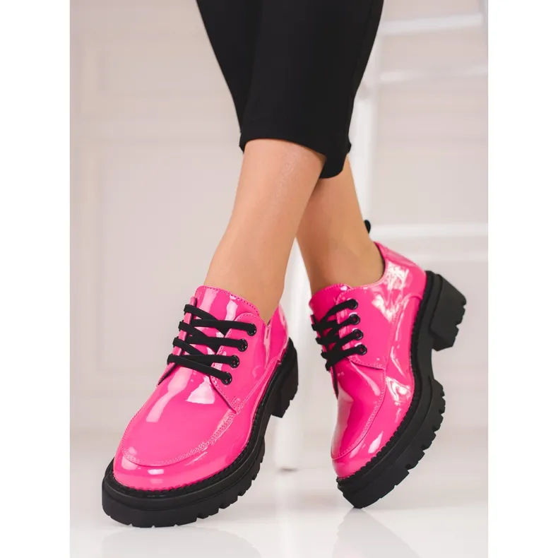 Damesschoenen Shelovet roze, gelakt ecologisch leer