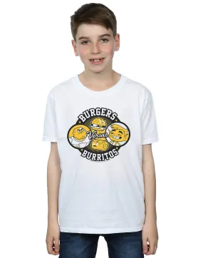 DC Comics jongens Teen Titans gaan hamburgers Vs burrito's T-Shirt