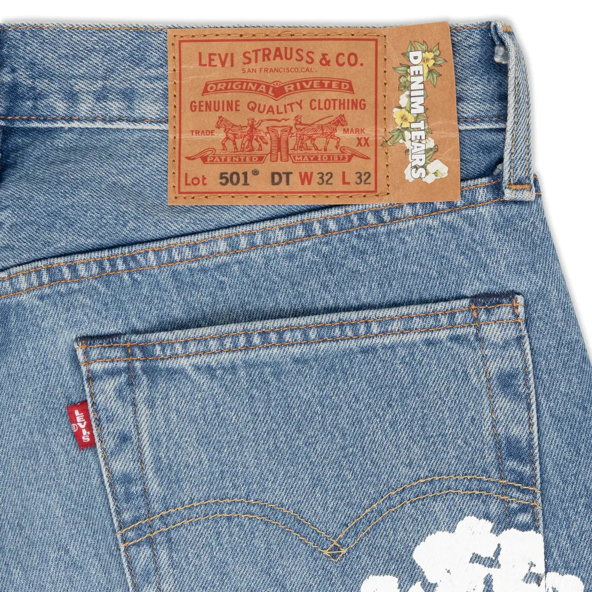 DENIM TEARS  THE COTTON WREATH JEAN LIGHT WASH