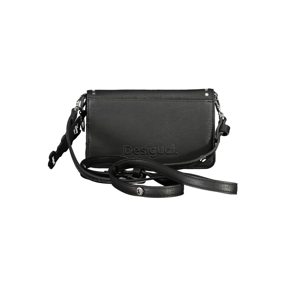 Desigual Zwarte Mini Leren Handtas met Mickey Mouse Details Black Dames